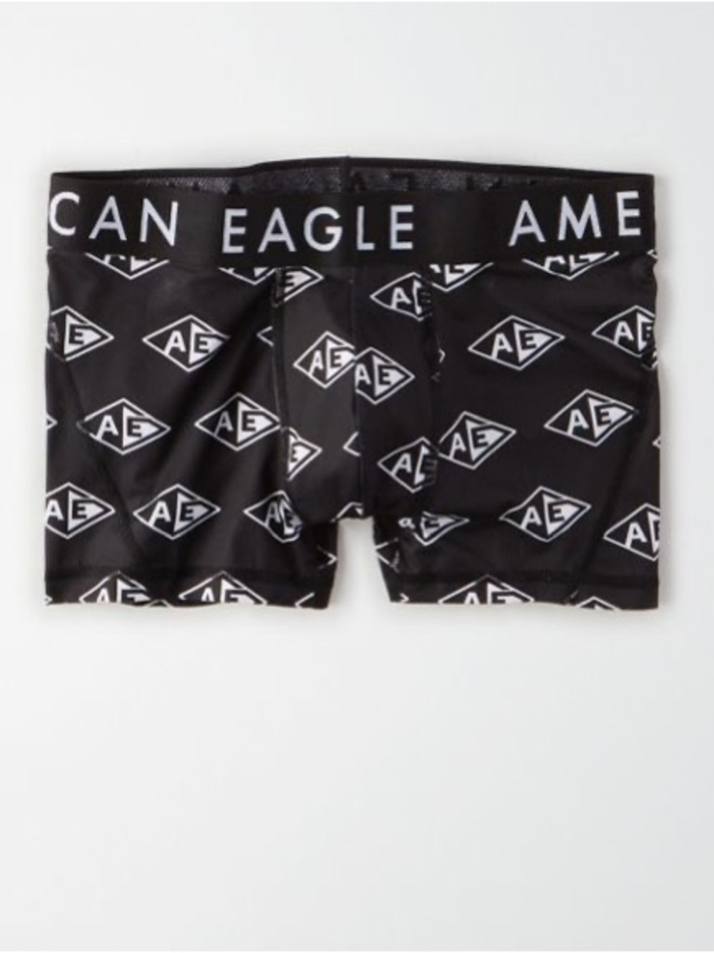 New - American Eagle Outfitters Men’s Black Logo-Print Boxer Briefs